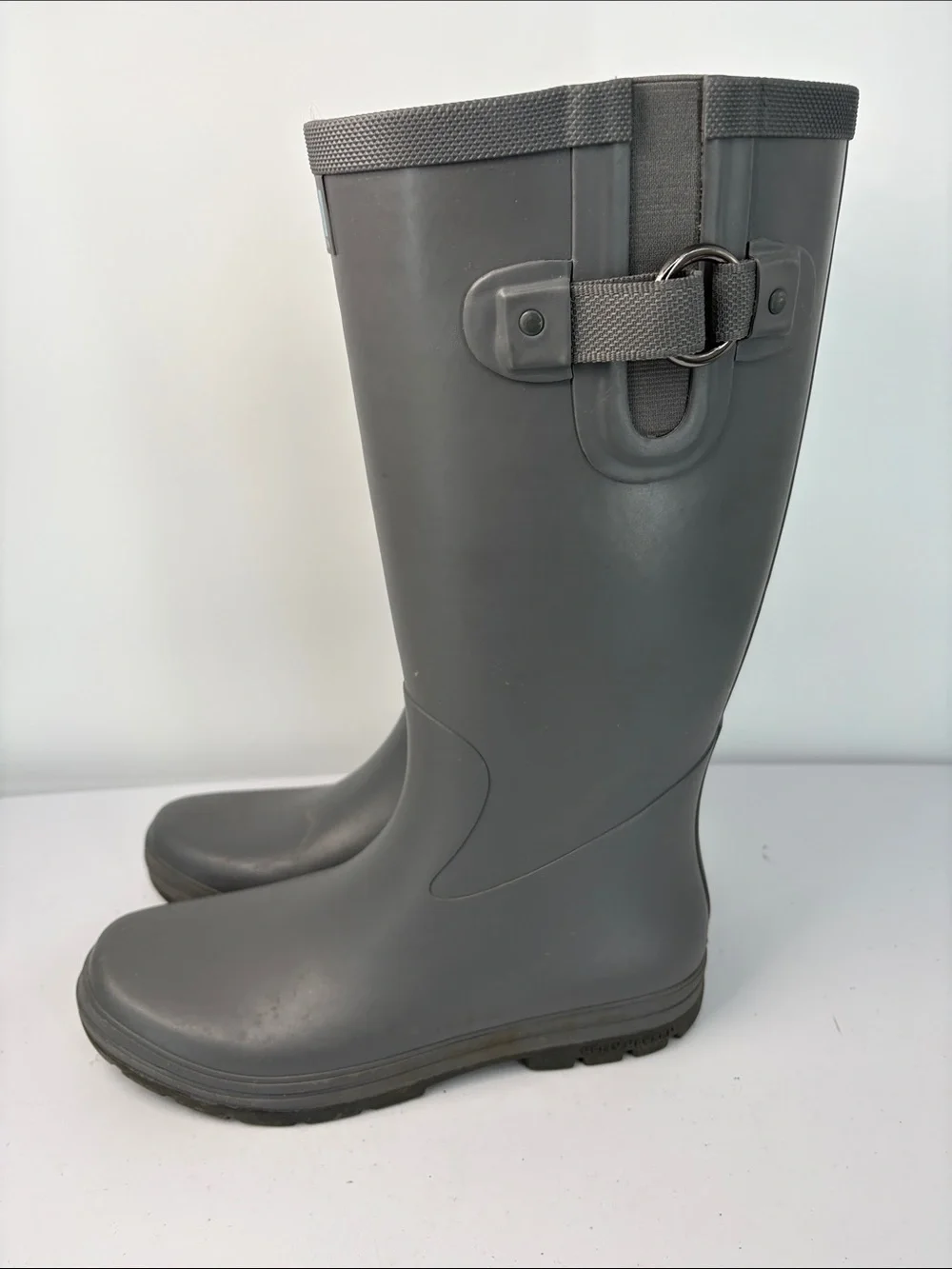 🪃 Helly Hansen Veierland 2 Matte Gray Tall Rain Boots with Light Blue Logo
